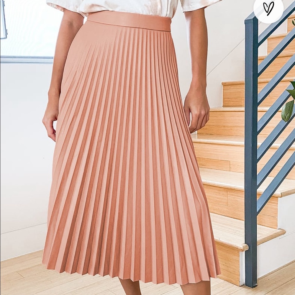 Lulus blush pink midi skirt